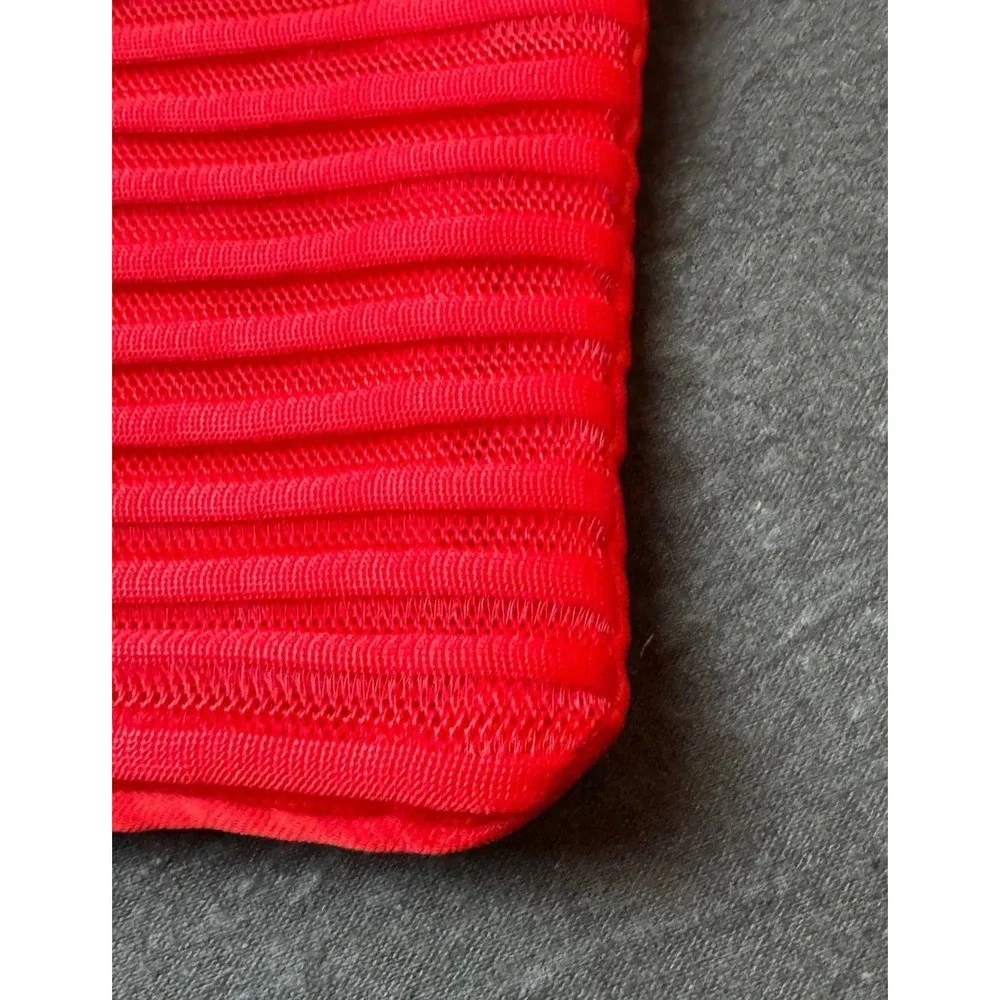 Giorgio Armani Beauty Red Wristlet Pouch Small Makeup Cosmetic Bag Gold Logo GA
